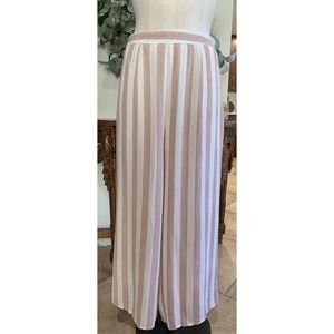 sadie sage women’s Medium pink striped wide leg side zip pants Y